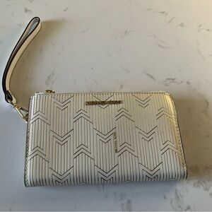 Michael Kors Cream and Gold Wristlet